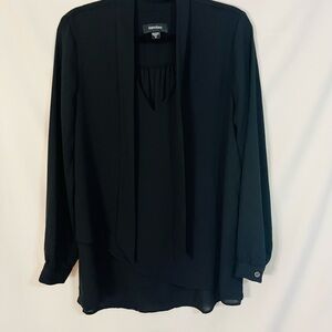 Karen Kane Black Blouse with Tie